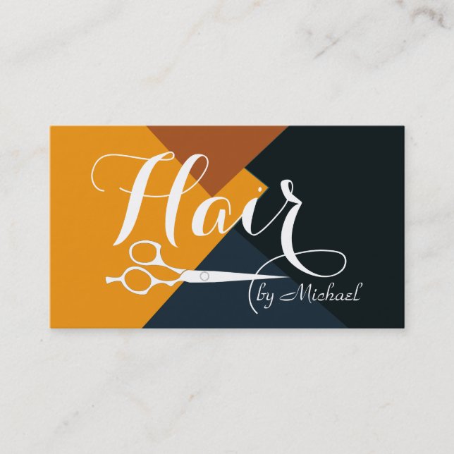 Moderne Retro-Farbhaar-Liste #9 Visitenkarte (Vorderseite)