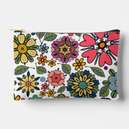 Moderne Retro-Floral Zeichnend Nahtloses Muster Ku Zubehörtasche