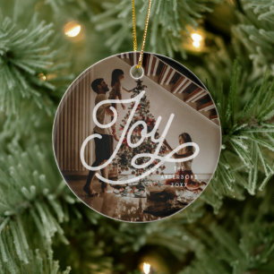 Moderne Retro-Freude Foto-Fettdruck-Script-Typogra Keramik Ornament