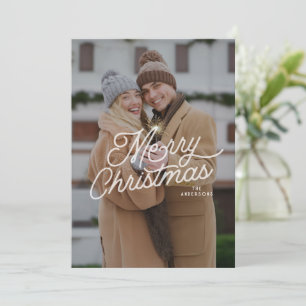 Moderne Retro Fröhliche Weihnachten Foto Fette Sch