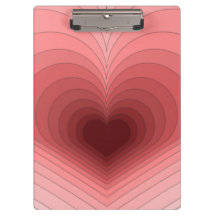 Moderne Retro Funky Red Pink Hear Clipboard