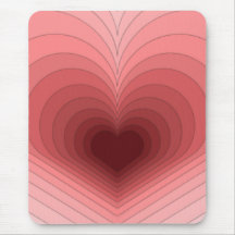 Moderne Retro Funky Red Pink Heart Mousepad
