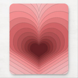 Moderne Retro Funky Red Pink Heart Mousepad