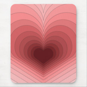 Moderne Retro Funky Red Pink Heart Mousepad