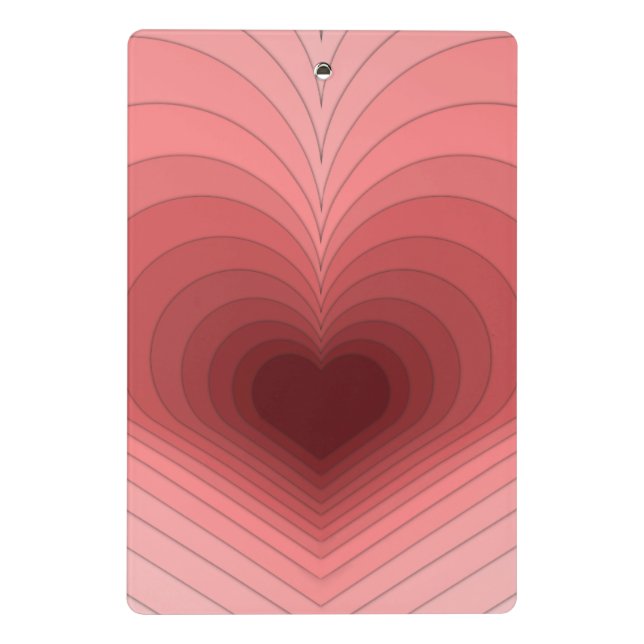 Moderne Retro Funky Red Pink Herz Mini-Zwischenabl Mini Klemmbrett (Rückseite)