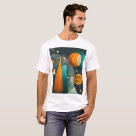 ✨Moderne Retro-Futuristische Weltraum-Abstrakte Ku T-Shirt