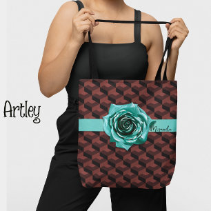 Moderne Retro-Geometrische-Rosen-Halskette mit ind