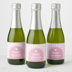 Moderne Retro Girly Pink Gingham Girl Babydusche