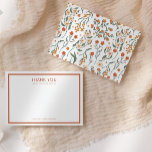 Moderne Retro Groovy Floral Baby Dusche Dankeskarte<br><div class="desc">Vielen Dank an Ihre Freunde und Liebsten,  die während Ihrer Retro-Groovy Babydusche mit dieser modernen,  orangefarbenen On-Theme-Wohnung mit Dankeschön-Karte bei Ihnen waren.</div>