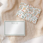 Moderne Retro Groovy Floral Baby Dusche Dankeskarte<br><div class="desc">Vielen Dank an Ihre Freunde und Liebsten,  die während Ihrer Retro-Groovy Babydusche mit dieser modernen Vintagen grünen On-Theme-Wohnung sind.</div>