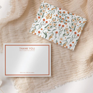 Moderne Retro Groovy Floral Baby Shower Dankeskarte