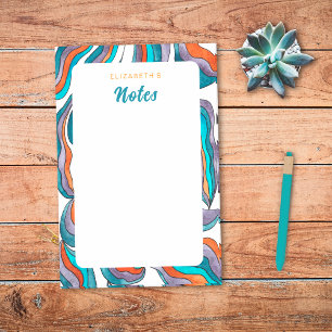 Moderne Retro Groovy Orange Blau Lila Notizseiten Post-it Klebezettel