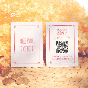 Moderne Retro-Handgezeichnete, eigenartige QR-Hoch Begleitkarte