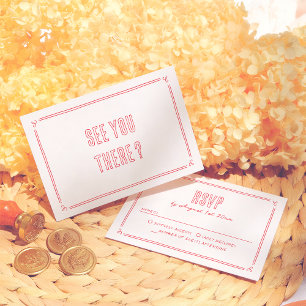 Moderne Retro-Handgezeichnete Whimsische Hochzeit RSVP Karte