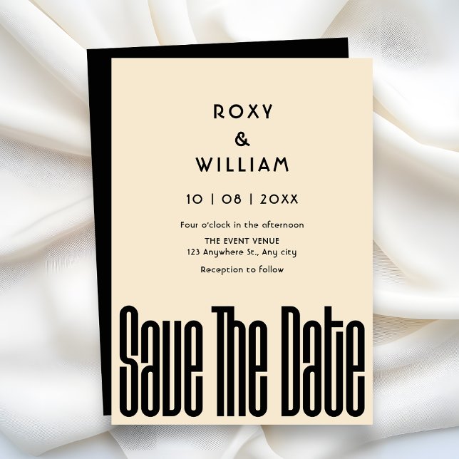 Moderne Retro-Hochzeit Save The Date (Von Creator hochgeladen)