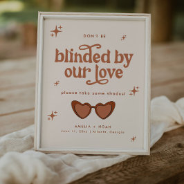 Moderne Retro Hochzeitsbrille bevorzugen Zeichen Poster