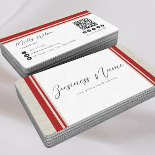 Moderne Retro-Imitate Linken QR Code Social Media Visitenkarte