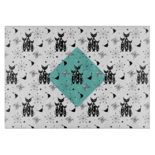 Moderne Retro-Katzen aus dem Mittelalter Niedliche Schneidebrett