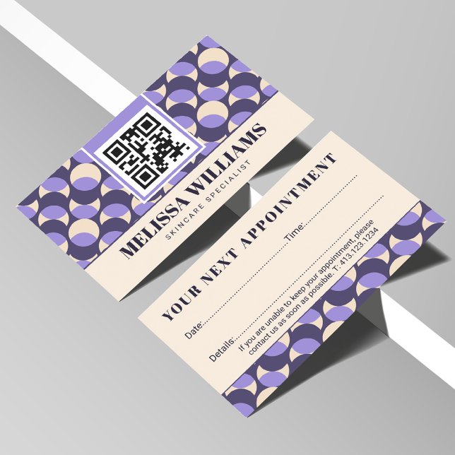 Moderne Retro Lavendel Geometrisch Terminkarte (Von Creator hochgeladen)