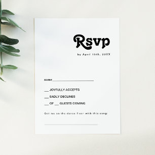 Moderne Retro Letter Song Request RSVP Card