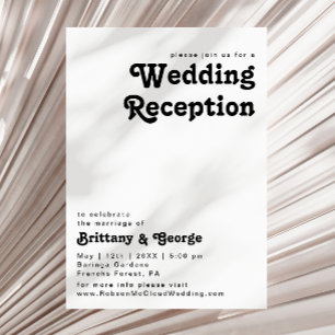 Moderne Retro-Lettering-Hochzeitsempfangs-Einladun Einladung