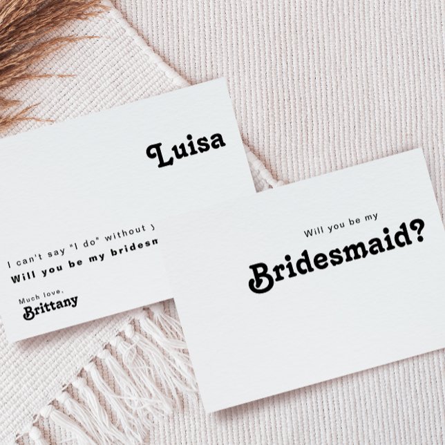 Moderne Retro Letters Bridesmaid Vorschlag Card Einladung (Von Creator hochgeladen)