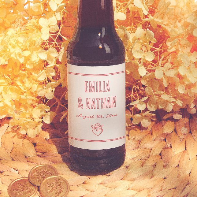 Moderne Retro-Liebe - Hochzeit mit handgezeichnete Bierflaschenetikett (Von Creator hochgeladen)