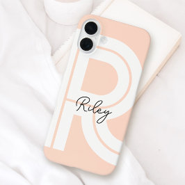 Moderne Retro Monogram, erste zeitgenössische Nied iPhone 16 Plus Hülle