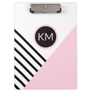 Moderne Retro Monogram Geometric Pop Art Klemmbrett