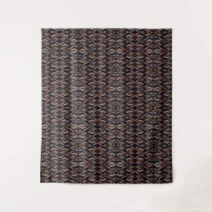 Moderne Retro-Muster Braun Wandteppich