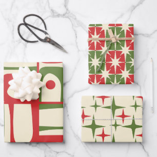 Moderne Retro-Muster des Mittelalters Geschenkpapier Set