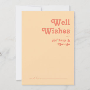 Moderne Retro Orange Cream Wedeling Well Card Hinweiskarte