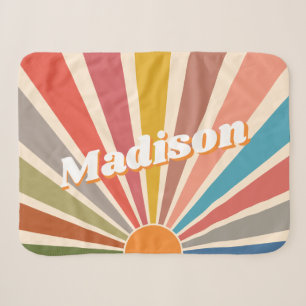 Moderne Retro-Personalisierte-Fun-Vintage-Regenbog Sherpadecke