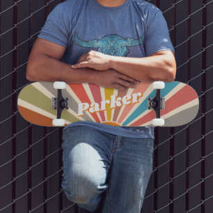 Moderne Retro-Personalisierte-Fun-Vintage-Sonnenbr Skateboard