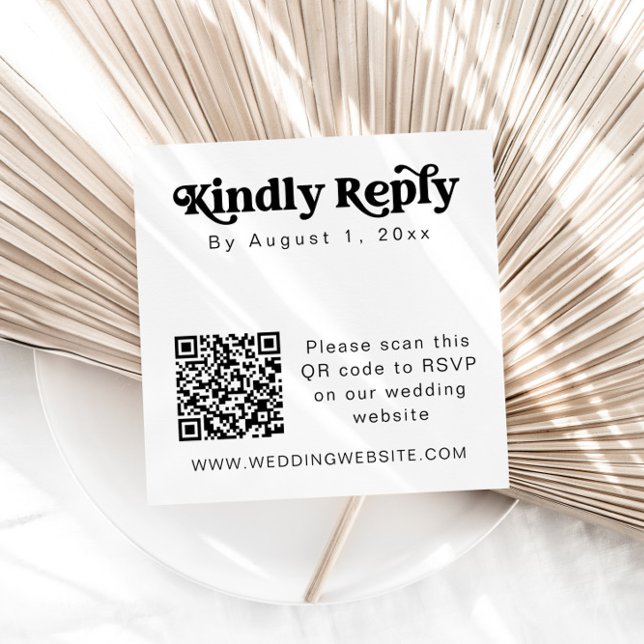 Moderne Retro-QR-UAWG Square-Einsteckkarte Quadratische Visitenkarte (Von Creator hochgeladen)