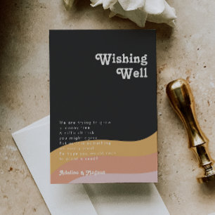 Moderne Retro Rainbow Dunkle Hochzeit wünschend gu Begleitkarte