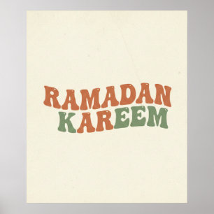 Moderne Retro-Ramadan-Kareem-Wandkunst  Boho Islam Poster