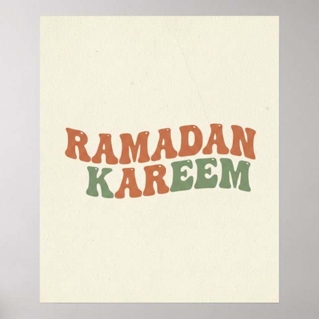 Moderne Retro-Ramadan-Kareem-Wandkunst  Boho Islam Poster (Vorne)