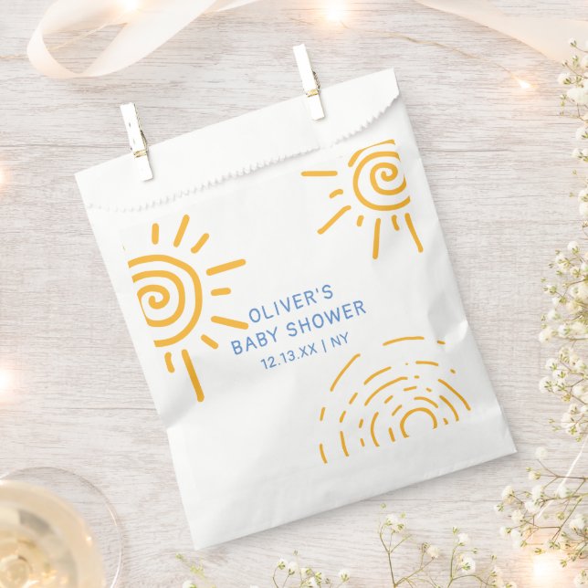 Moderne Retro-Ray Sonnenschein-Babydusche Geschenktütchen (Ausgeschnitten)