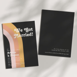 Moderne Retro-Regenbogen-Dunkle Hochzeitsankündigu Einladung