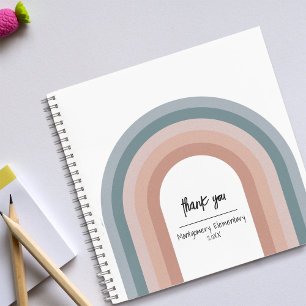 Moderne Retro-Regenbogen Vielen Dank Lehrer Checkl Notizbuch