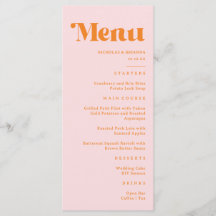 Moderne Retro-Rosa- und Orangefarbene Hochzeit
