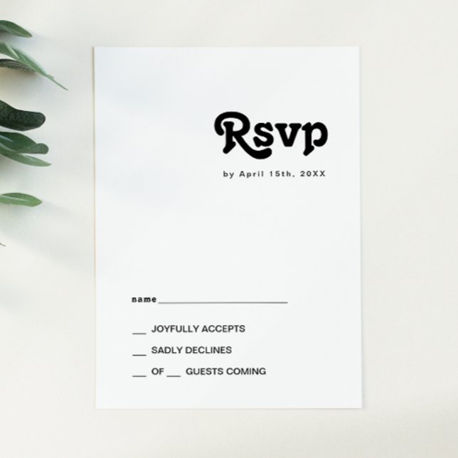 Moderne Retro-RSVP-Karte RSVP Karte (Von Creator hochgeladen)