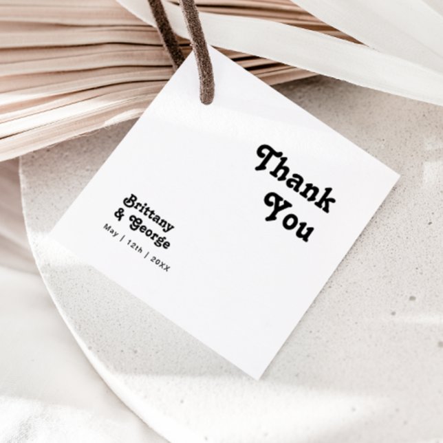 Moderne Retro-Schreiben Vielen Dank für Ihre Unter Geschenkanhänger (Von Creator hochgeladen)