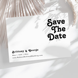 Moderne Retro-Schrift Save the Date horizontal