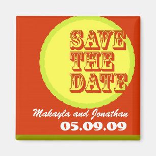 Moderne Retro-Schriftartes und -Farben Magnet