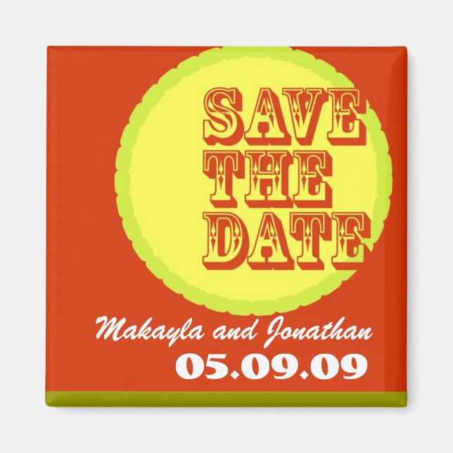 Moderne Retro-Schriftartes und -Farben Magnet (Vorne)