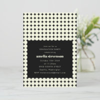 Moderne Retro Schwarz-weiß Dots Graduation Party