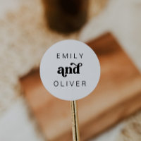 Moderne Retro-Schwarzweiß-Gastgeschenk Hochzeit-Au