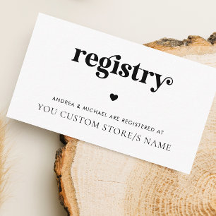 Moderne Retro Script Herz Minimalistische Geschenk Begleitkarte